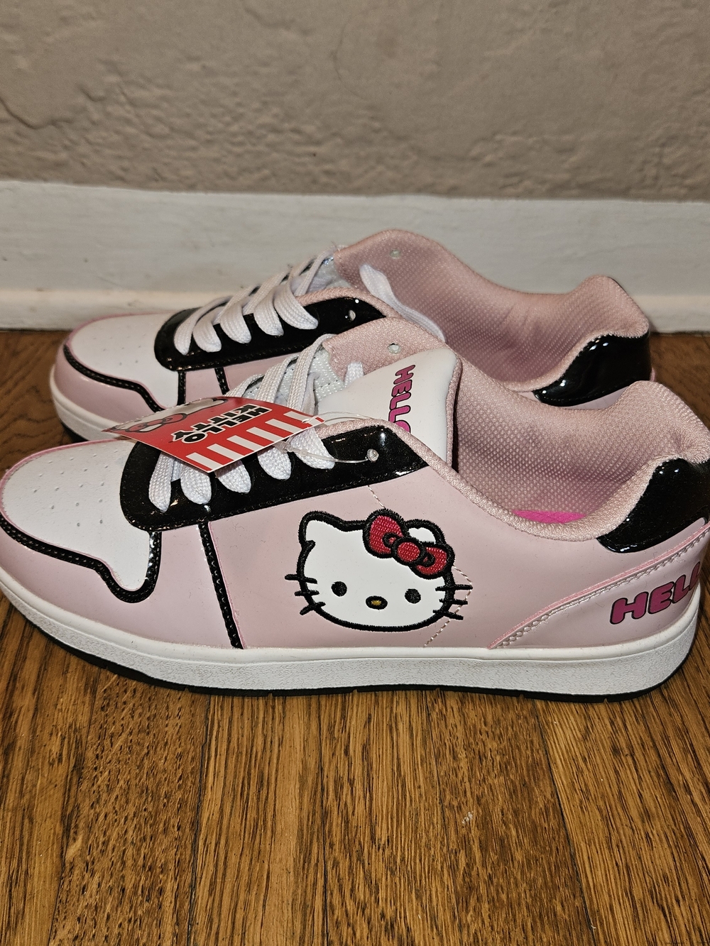 Hello Kitty Pink and Black Women's Low-Top Sneakers